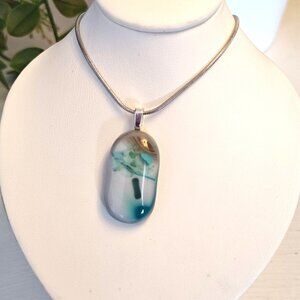 OOAK statement pendant Unique handmade original fused glass jewelry + necklace